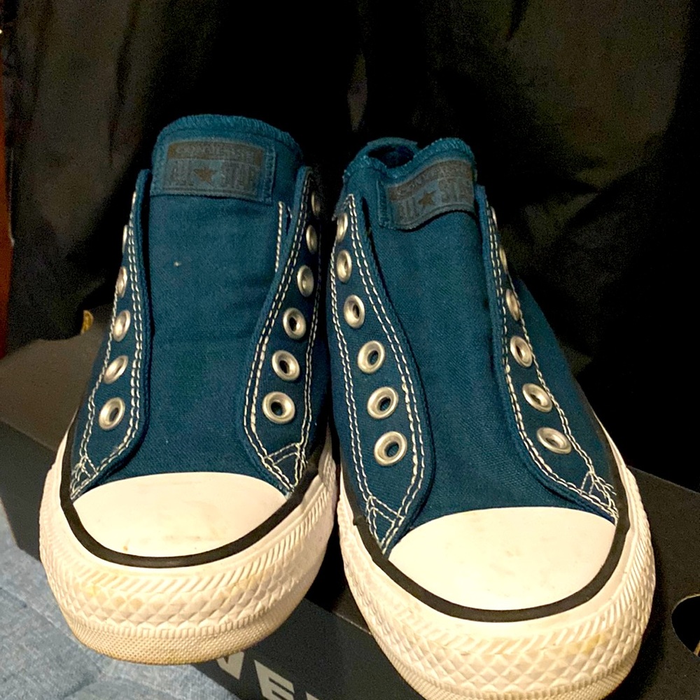 Midnight Turquoise Slip On Converse